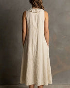 Willluxe® Ruffle-Front V-Neck Sleeveless Maxi Dress