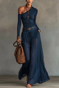 Willluxe® One-Shoulder Tulle Skirt Set