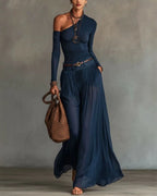 Willluxe® One-Shoulder Tulle Skirt Set