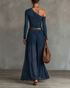 Willluxe® One-Shoulder Tulle Skirt Set