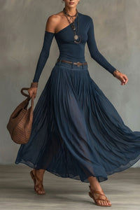 Willluxe® One-Shoulder Tulle Skirt Set