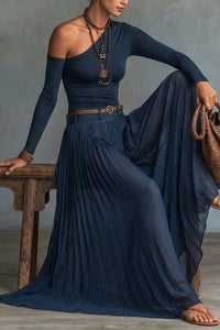Willluxe® One-Shoulder Tulle Skirt Set