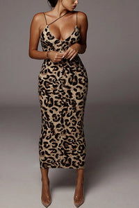 Willluxe® Deep V-Neck Backless Slip Maxi Dress