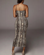 Willluxe® Deep V-Neck Backless Slip Maxi Dress
