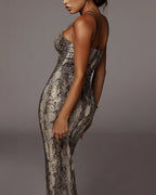Willluxe® Deep V-Neck Backless Slip Maxi Dress