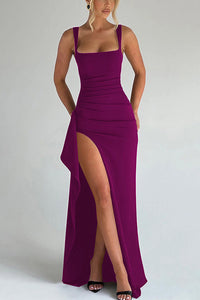 Willluxe® High-Slit Ruched Evening Maxi Dress