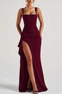 Willluxe® High-Slit Ruched Evening Maxi Dress
