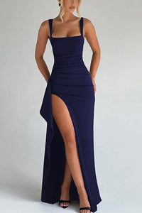 Willluxe® High-Slit Ruched Evening Maxi Dress