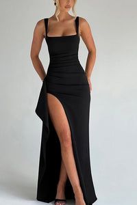 Willluxe® High-Slit Ruched Evening Maxi Dress