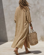 Willluxe® Collar Single-Breasted Pocket Cardigan Casual Dress