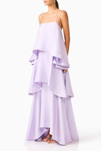 Willluxe® Elegant Three-layer Ruffle Sling Maxi Dress