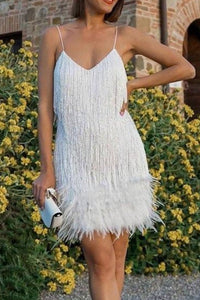 Willluxe® Candyfloss Feather Dream Mini Dress