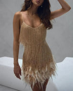Willluxe® Candyfloss Feather Dream Mini Dress