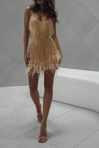 Willluxe® Candyfloss Feather Dream Mini Dress