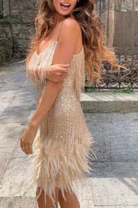 Willluxe® Candyfloss Feather Dream Mini Dress