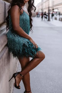 Willluxe® Candyfloss Feather Dream Mini Dress