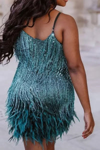 Willluxe® Candyfloss Feather Dream Mini Dress