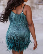 Willluxe® Candyfloss Feather Dream Mini Dress