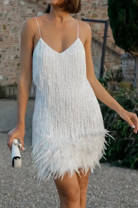 Willluxe® Candyfloss Feather Dream Mini Dress