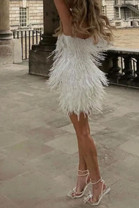 Willluxe® Candyfloss Feather Dream Mini Dress