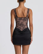 Willluxe® Rose Lace Corset Mini Dress