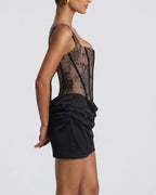 Willluxe® Rose Lace Corset Mini Dress