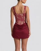Willluxe® Rose Lace Corset Mini Dress