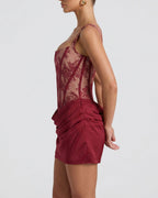Willluxe® Rose Lace Corset Mini Dress