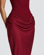 Willluxe® Lace-Up Corset Maxi Dress