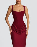 Willluxe® Lace-Up Corset Maxi Dress