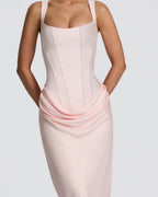 Willluxe® Lace-Up Corset Maxi Dress