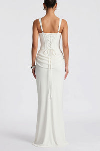 Willluxe® Lace-Up Corset Maxi Dress