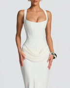 Willluxe® Lace-Up Corset Maxi Dress