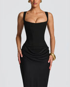 Willluxe® Lace-Up Corset Maxi Dress