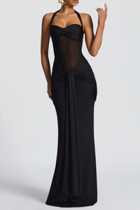Willluxe® Halter Mesh Mermaid Maxi Dress