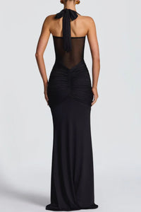 Willluxe® Halter Mesh Mermaid Maxi Dress