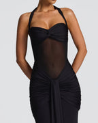 Willluxe® Halter Mesh Mermaid Maxi Dress
