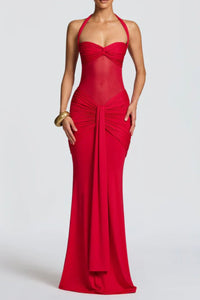 Willluxe® Halter Mesh Mermaid Maxi Dress