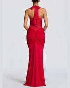 Willluxe® Halter Mesh Mermaid Maxi Dress