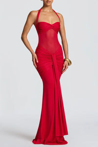 Willluxe® Halter Mesh Mermaid Maxi Dress