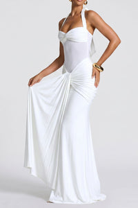 Willluxe® Halter Mesh Mermaid Maxi Dress