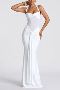 Willluxe® Halter Mesh Mermaid Maxi Dress