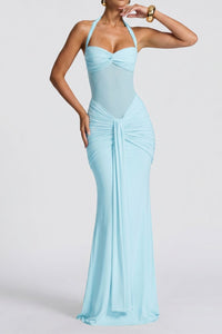 Willluxe® Halter Mesh Mermaid Maxi Dress