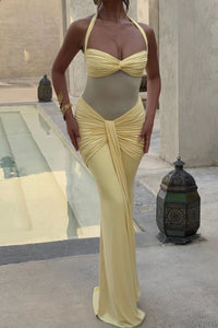 Willluxe® Halter Mesh Mermaid Maxi Dress