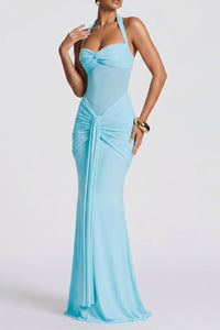 Willluxe® Halter Mesh Mermaid Maxi Dress