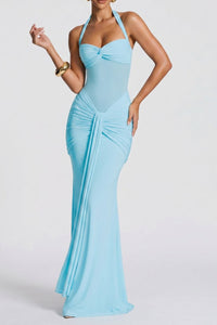 Willluxe® Halter Mesh Mermaid Maxi Dress