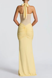 Willluxe® Halter Mesh Mermaid Maxi Dress
