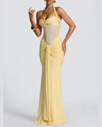 Willluxe® Halter Mesh Mermaid Maxi Dress