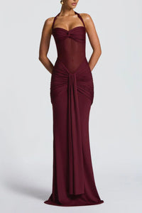 Willluxe® Halter Mesh Mermaid Maxi Dress