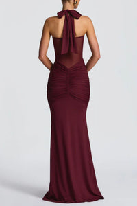 Willluxe® Halter Mesh Mermaid Maxi Dress